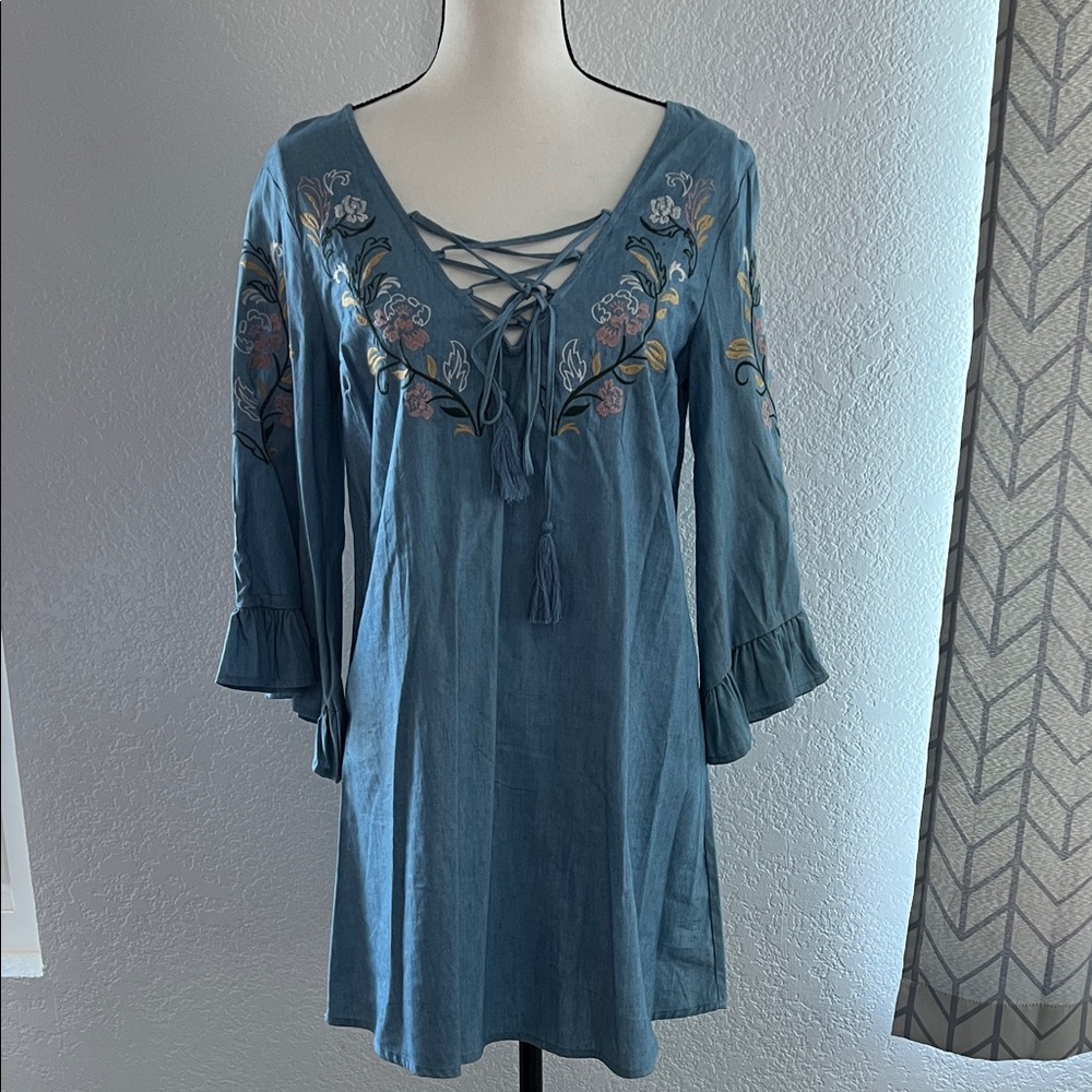 Flying Tomato Denim Blue Dress